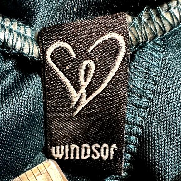 Windsor Dark Teal Lace Overlay Low Back Mini Dress Medium Party Cocktail Evening - Picture 8 of 11